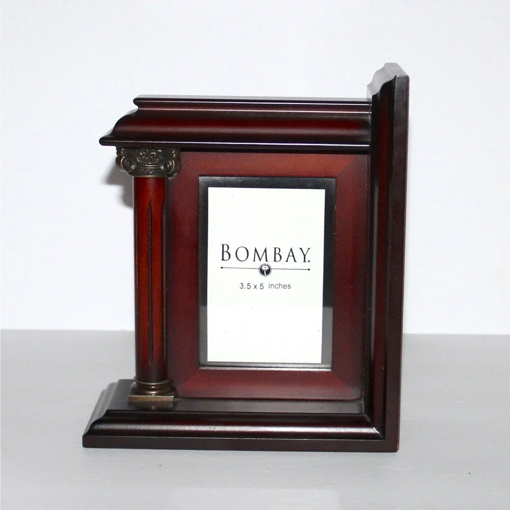 Bombay Frame Bookend Wood Column Photo 3.5